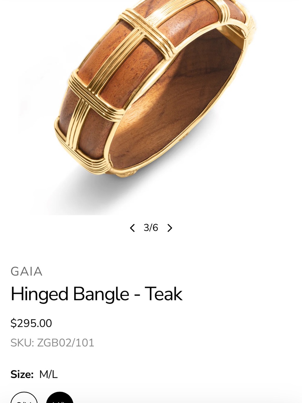Capucine De Wulf  Teak Hinged Bangle Bracelet - Wood & Gold.